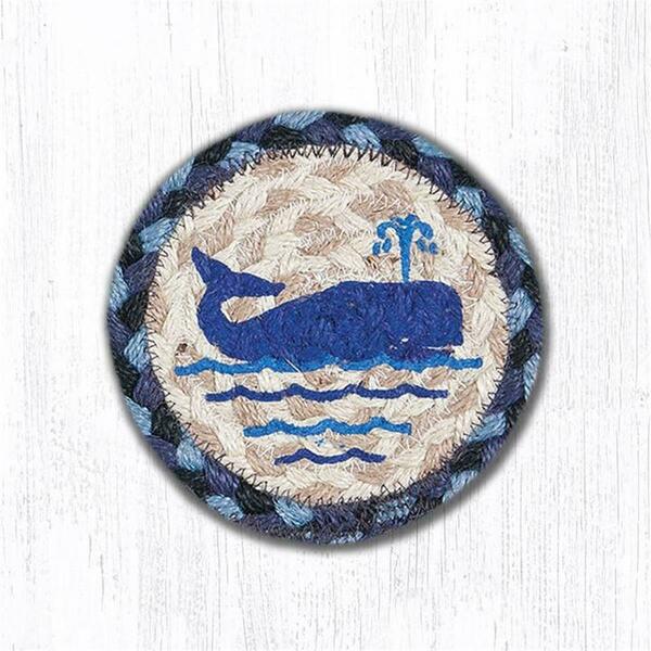 Capitol Importing Co 5 in. Whale Individual Round Printed Coaster Rug 31-IC443W